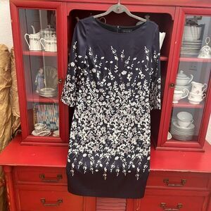 Vintage St John Floral Print Shift Dress Size 4